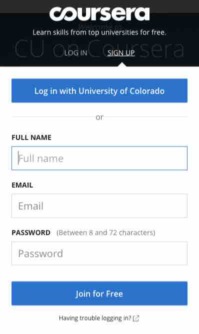 coursera sign up image