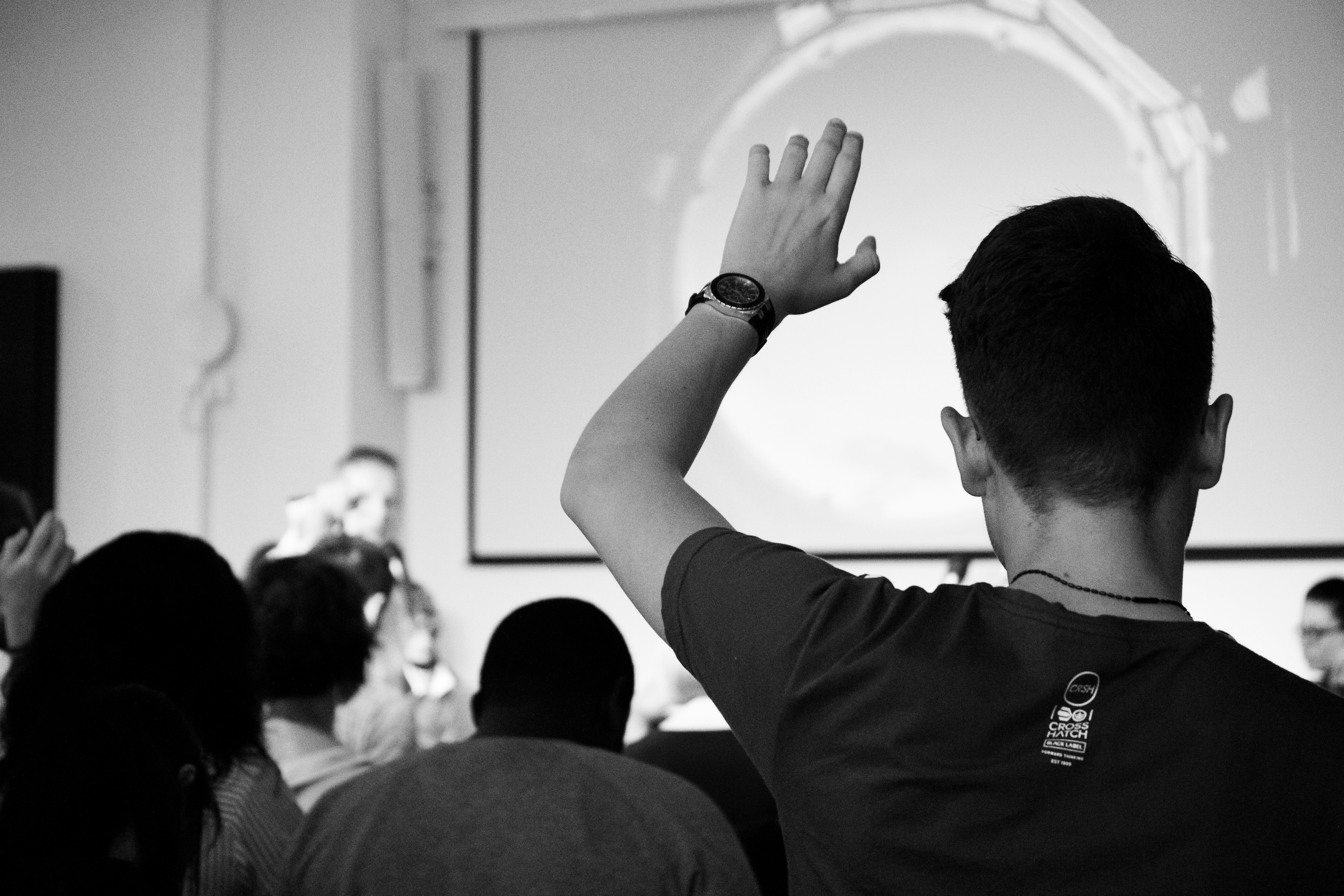 Student with raised hand