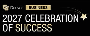 Black banner with the CU Denver Business logo and white text reading 