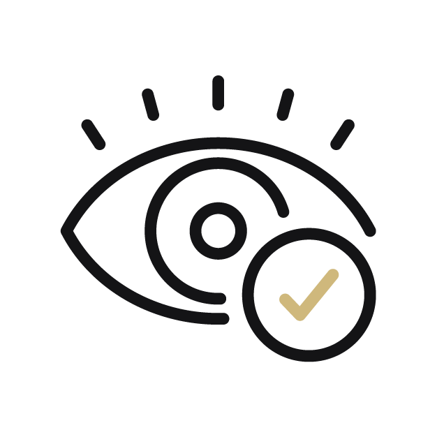Eyeball with check mark