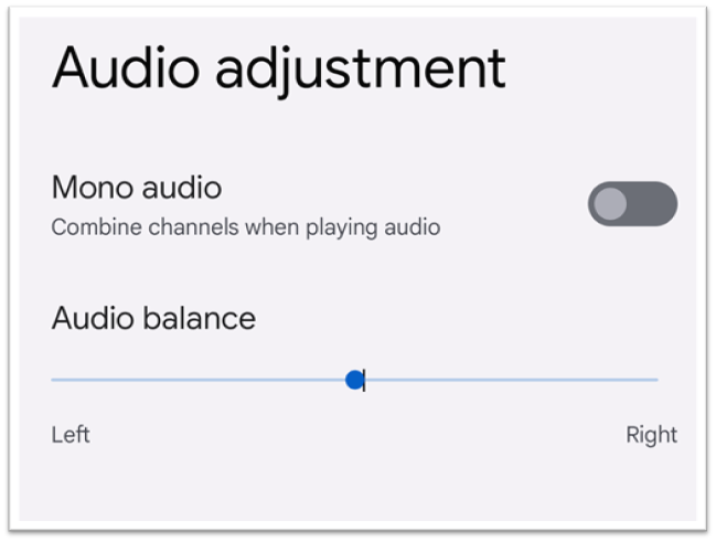 mono audio setting