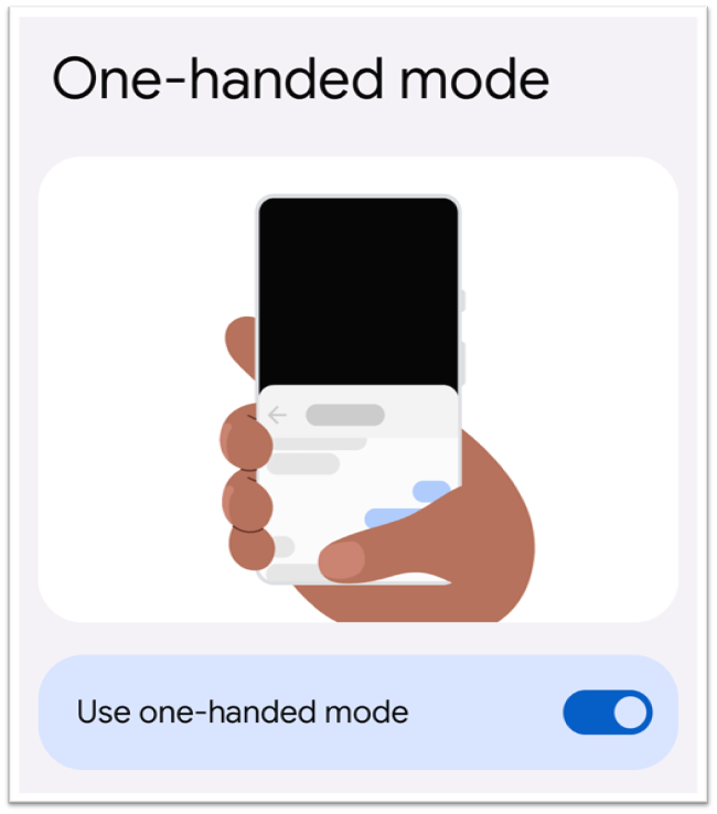 one hand settings