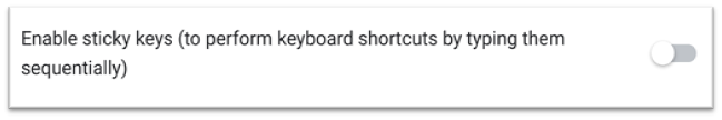 sticky Keys settings