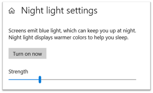 Night Light Settings